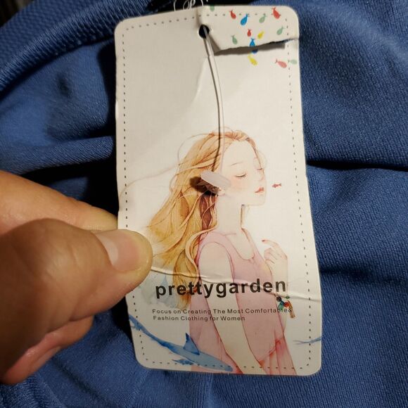 PRETTYGARDEN Long Lantern Sleeve Crewneck Tie Waist Knit Cocktail Dress Size XL - Picture 10 of 12